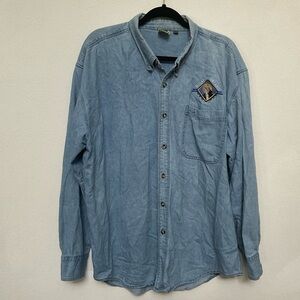 Kayjet Light Wash 100% Cotton Jean Popover Shirt Size XL Minaki Ontario